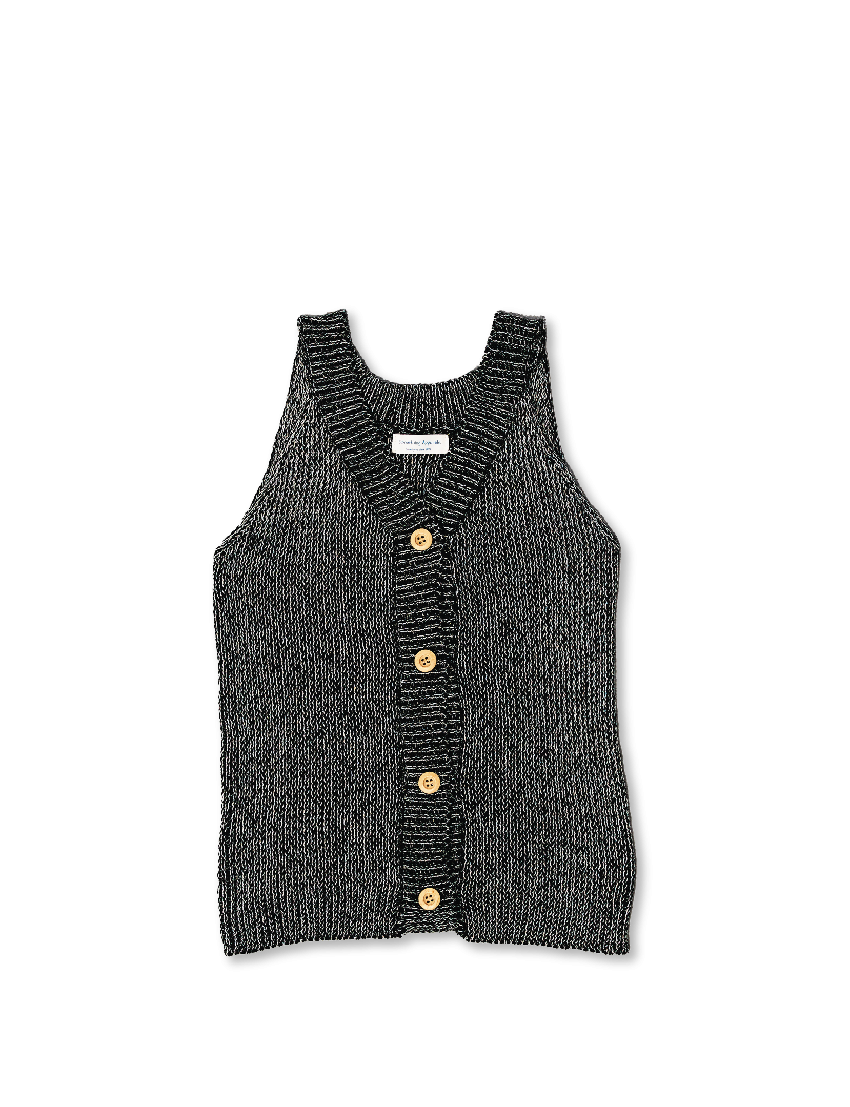 SOMETHING IRIS KNIT VEST (BLACK)