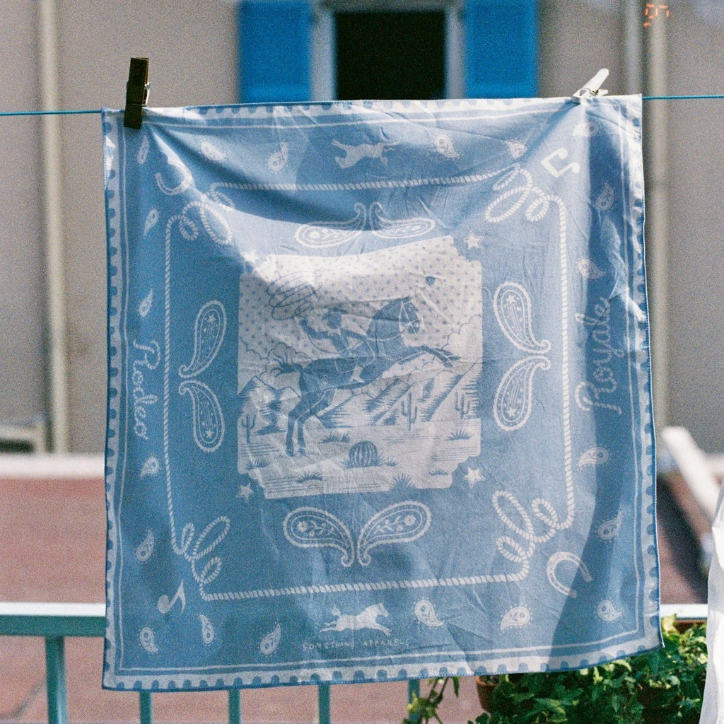 SOMETHING RODEO BANDANA SCARF (MORNING RANGE BLUE)