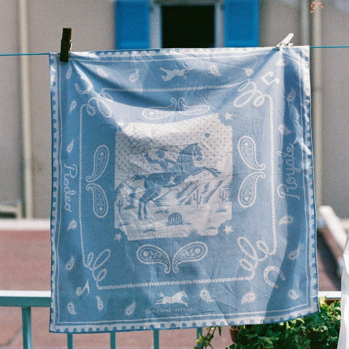 SOMETHING RODEO BANDANA SCARF (MORNING RANGE BLUE)