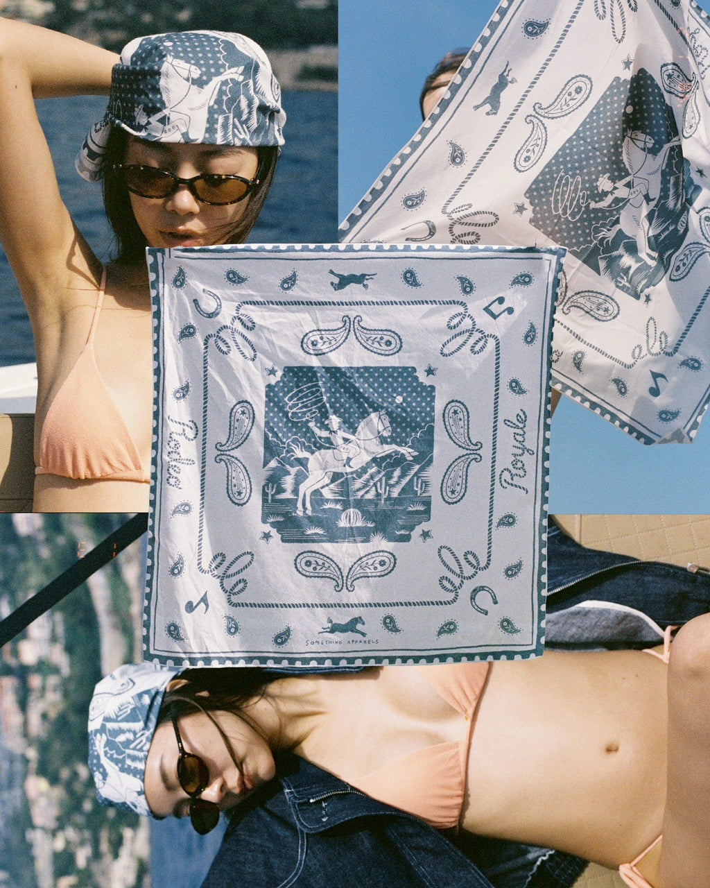 SOMETHING RODEO BANDANA SCARF (COYOTE TRAIL WHITE)