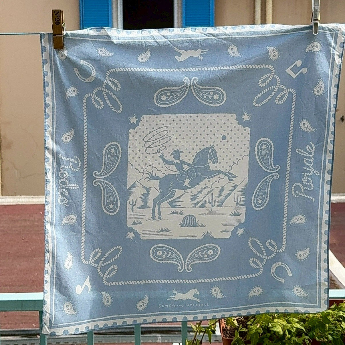 SOMETHING RODEO BANDANA SCARF (MORNING RANGE BLUE)