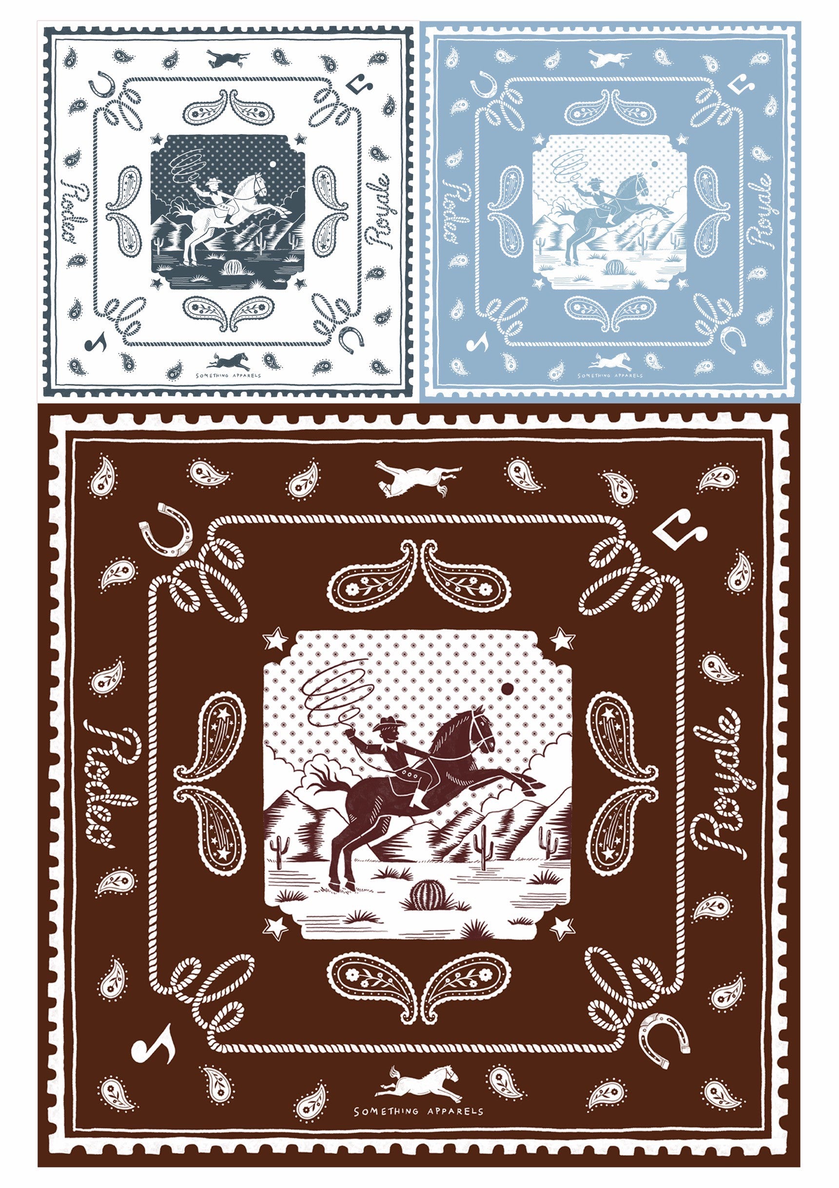 SOMETHING RODEO BANDANA SCARF (COYOTE TRAIL WHITE)