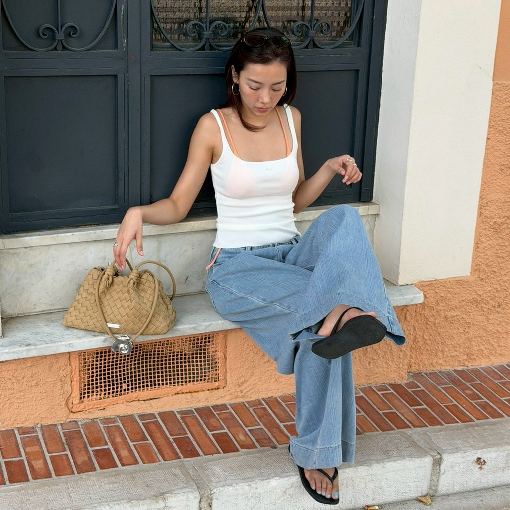 SOMETHING BUTTER CREAM KNIT CAMI
