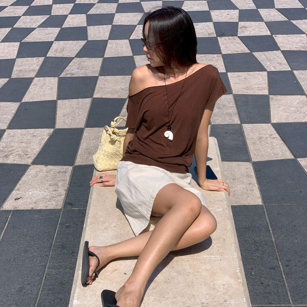 SOMETHING MARGOT TOP (BROWN) (10 days PRE-ORDER)