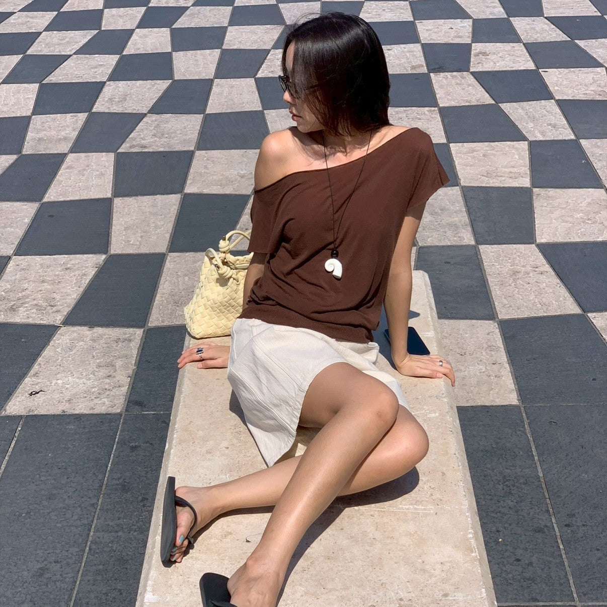 SOMETHING MARGOT TOP (BROWN) (10 days PRE-ORDER)