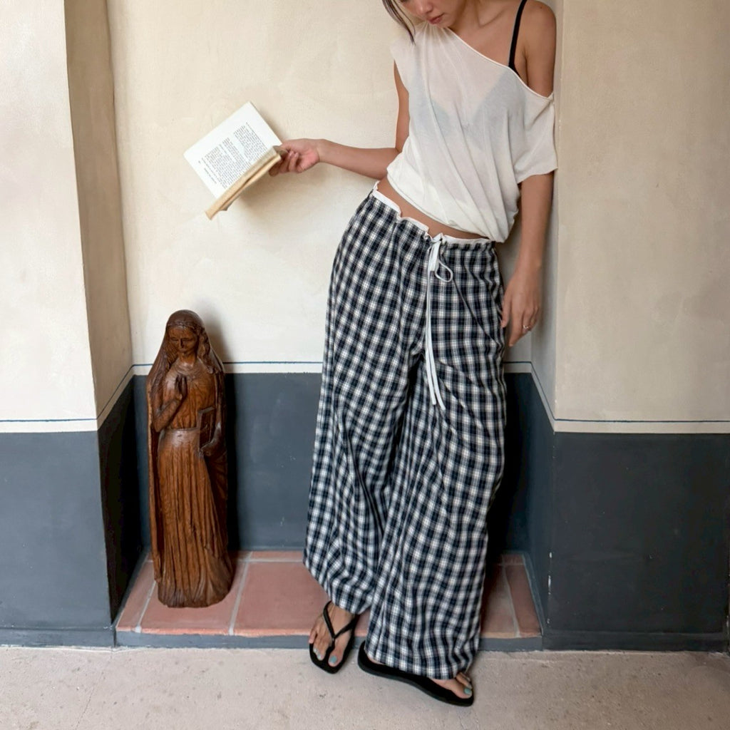SOMETHING NOAH GINGHAM PANTS