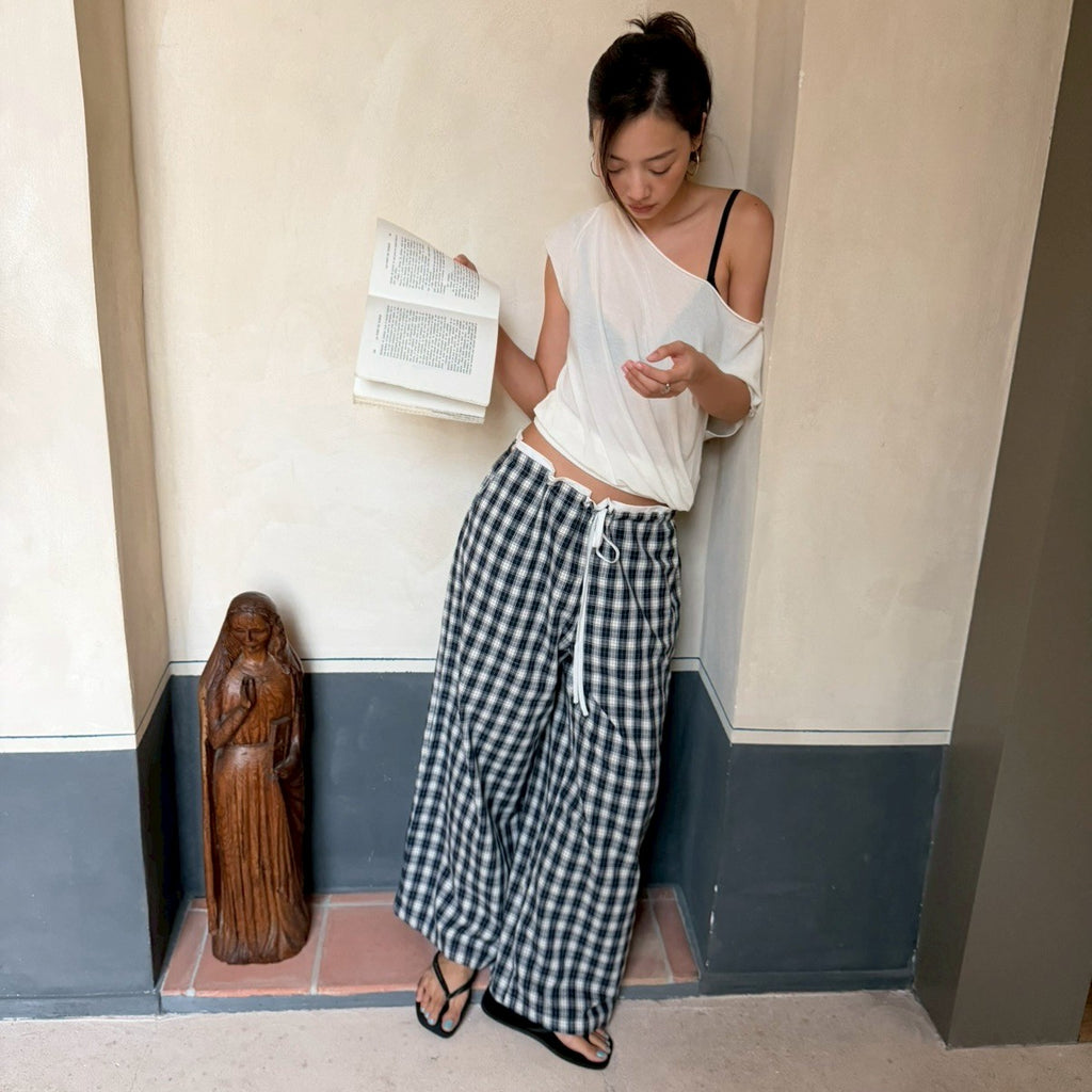 SOMETHING NOAH GINGHAM PANTS