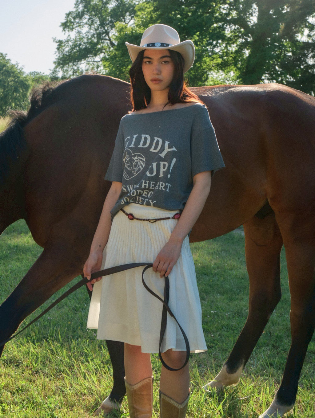 SOMETHING PERRY PLEATED SKIRT