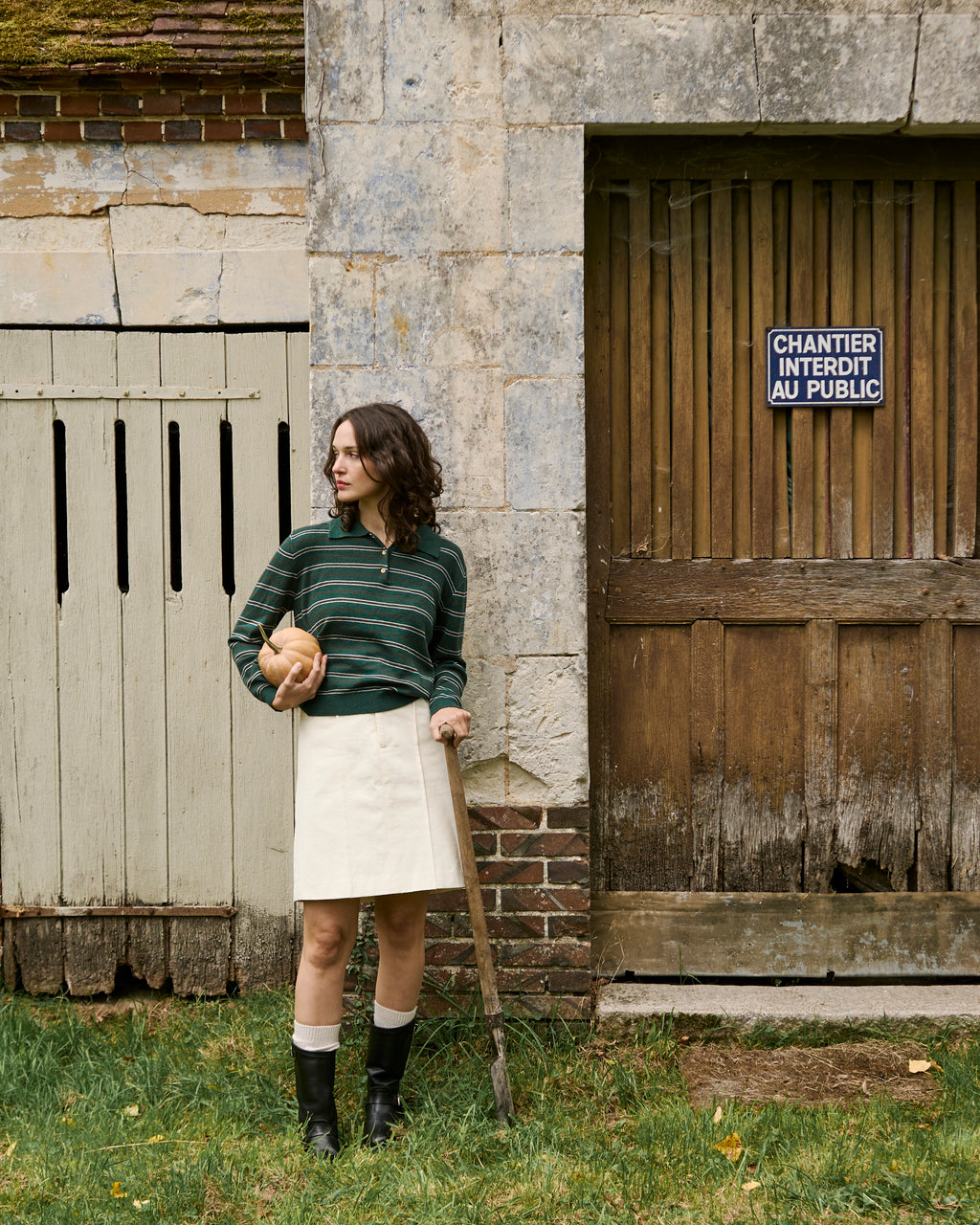 SOMETHING JUNIPER GREEN POLO STRIPE KNITS