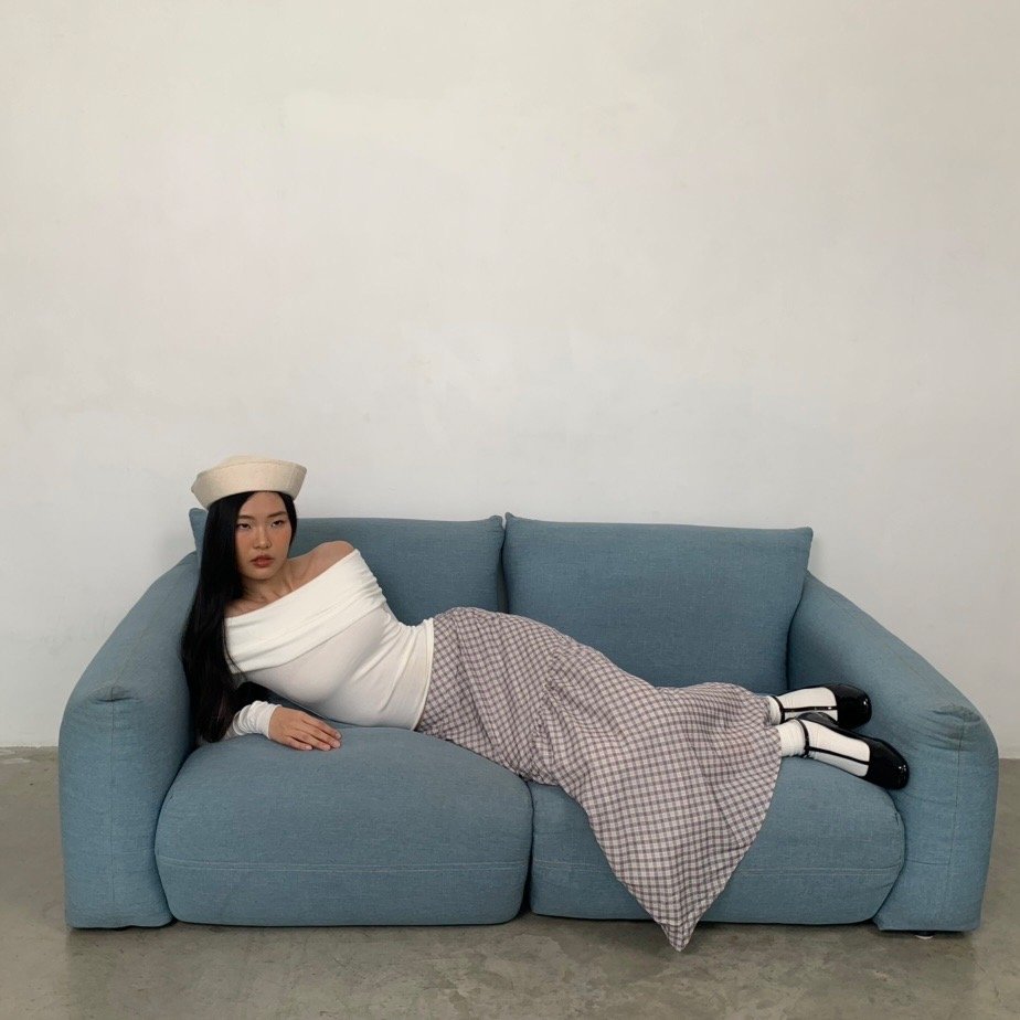 SOMETHING HONEYCOMB CHECKED SKIRT