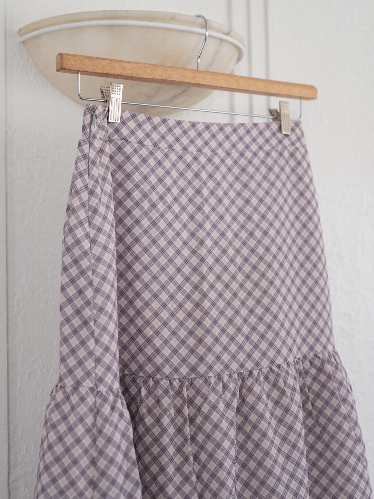 SOMETHING HONEYCOMB CHECKED SKIRT
