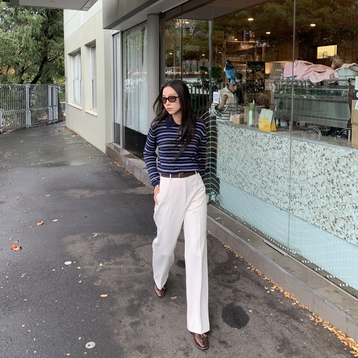 SOMETHING NAVY POLO STRIPE KNITS