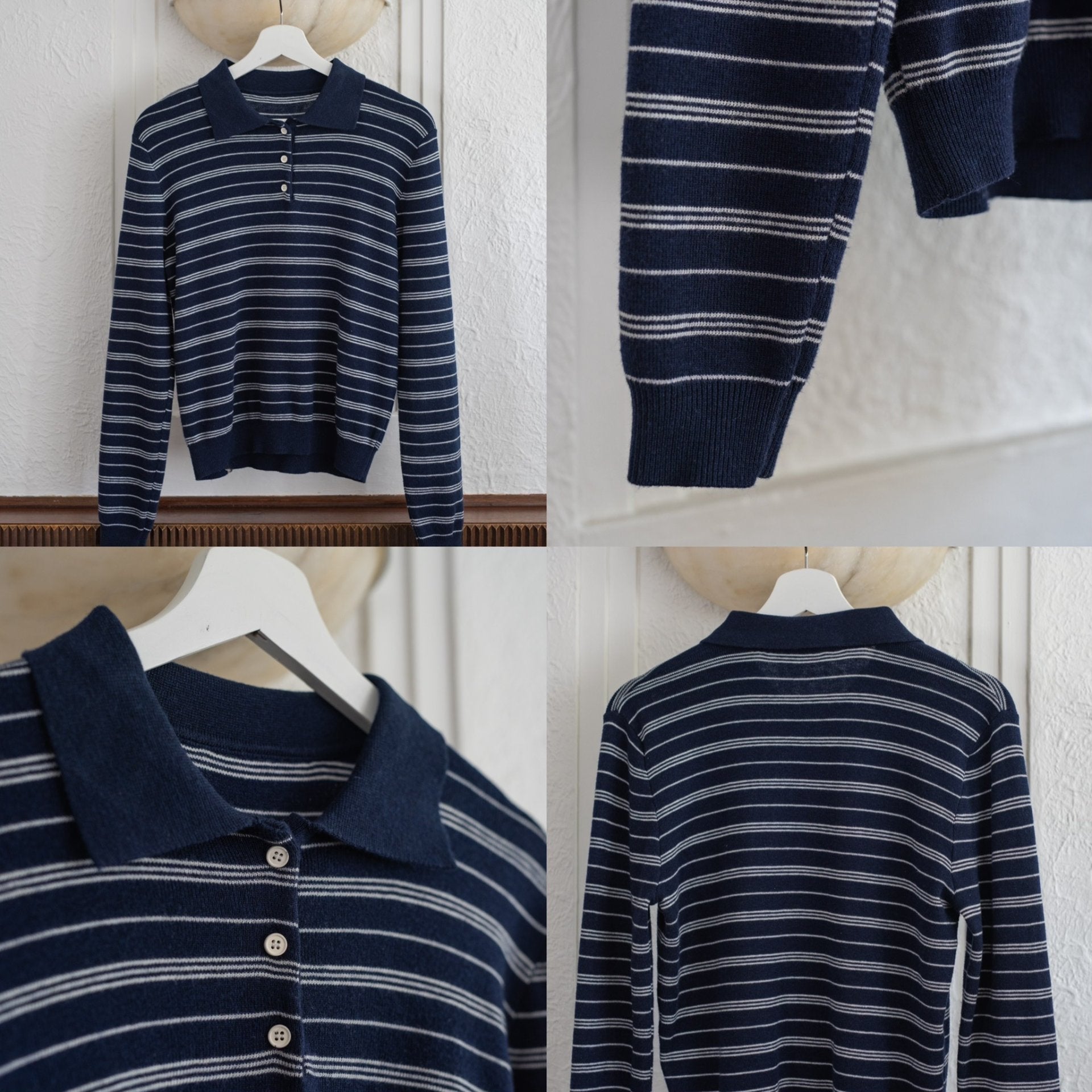 SOMETHING NAVY POLO STRIPE KNITS