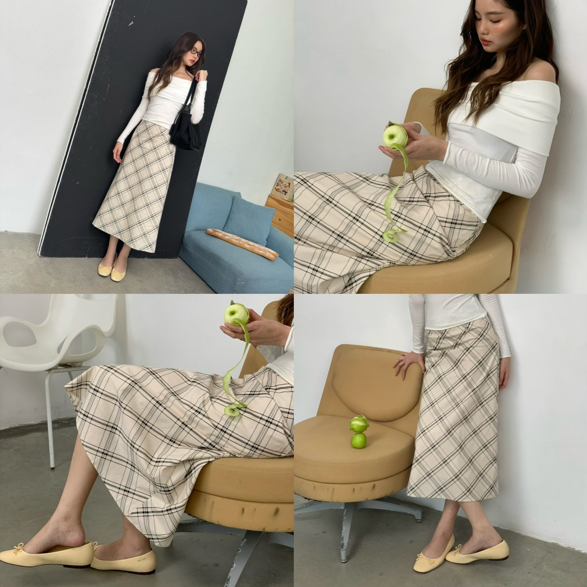 SOMETHING BUTTER TART MIDI SKIRT