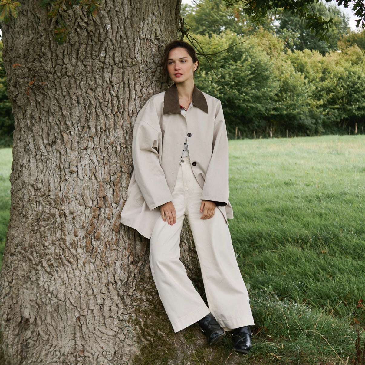 SOMETHING ALMOND COAT