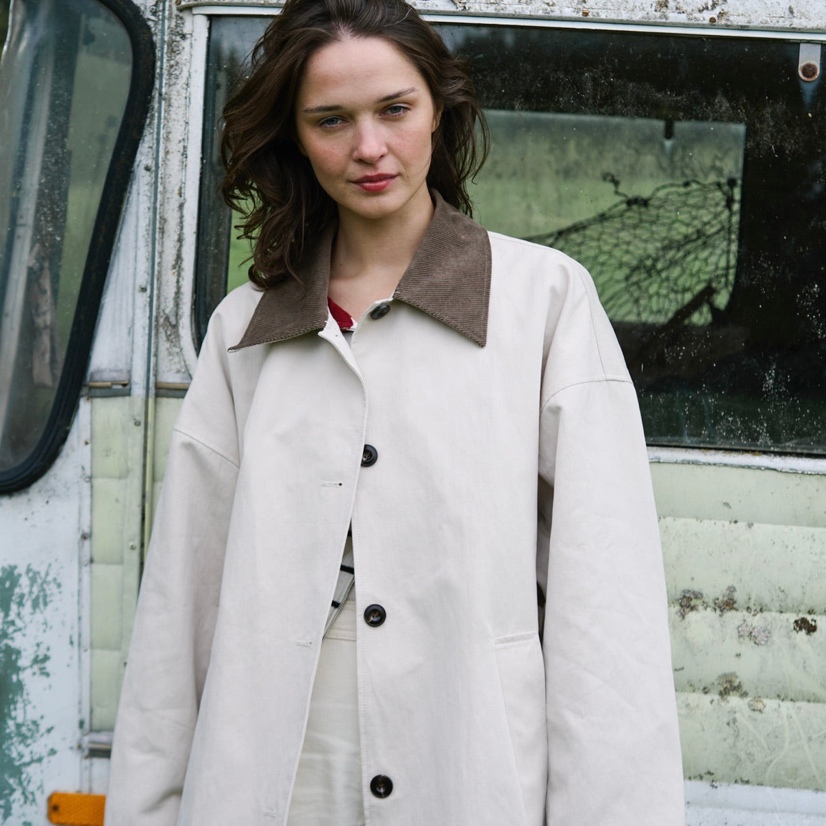 SOMETHING ALMOND COAT