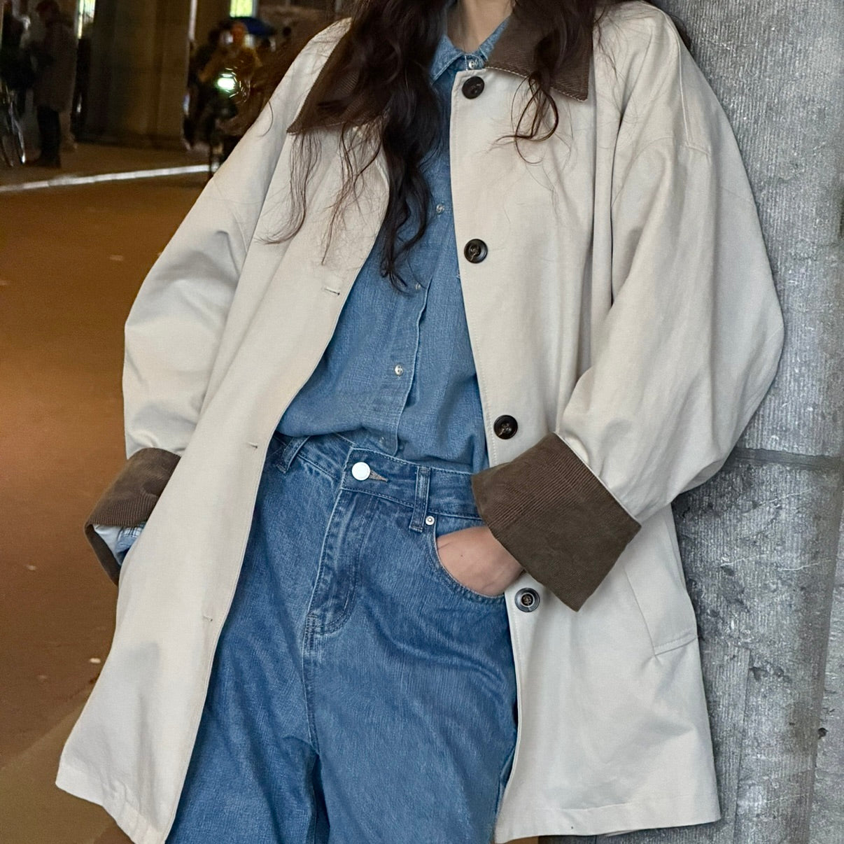 SOMETHING ALMOND COAT