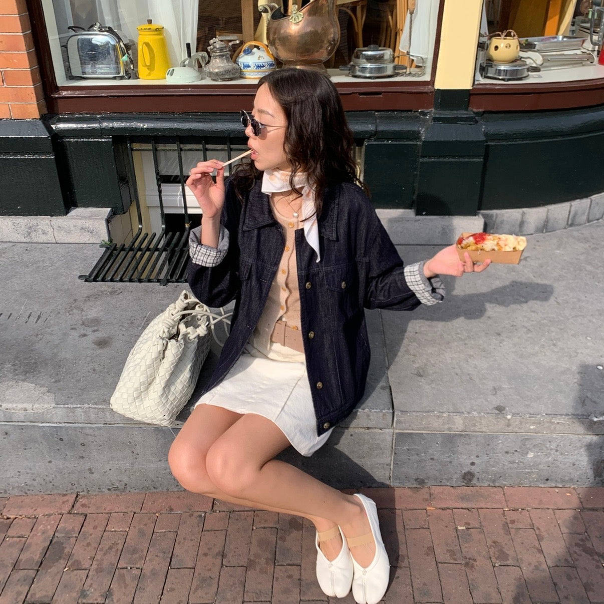 SOMETHING GINGHAM LINING DENIM JACKET