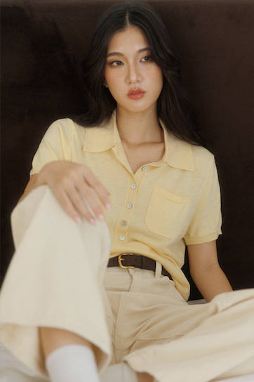 SOMETHING PREPPY POLO KNIT (BUTTER STICK)