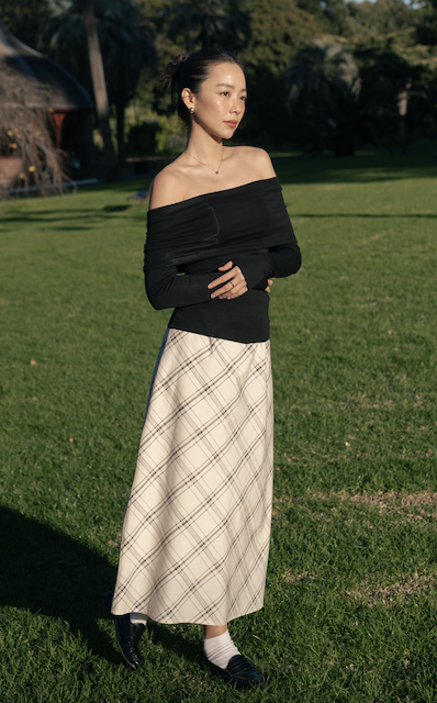 SOMETHING BUTTER TART MIDI SKIRT