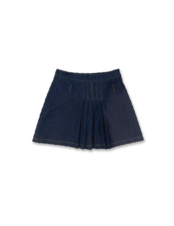 SOMETHING DENIM PLEATED SKIRT