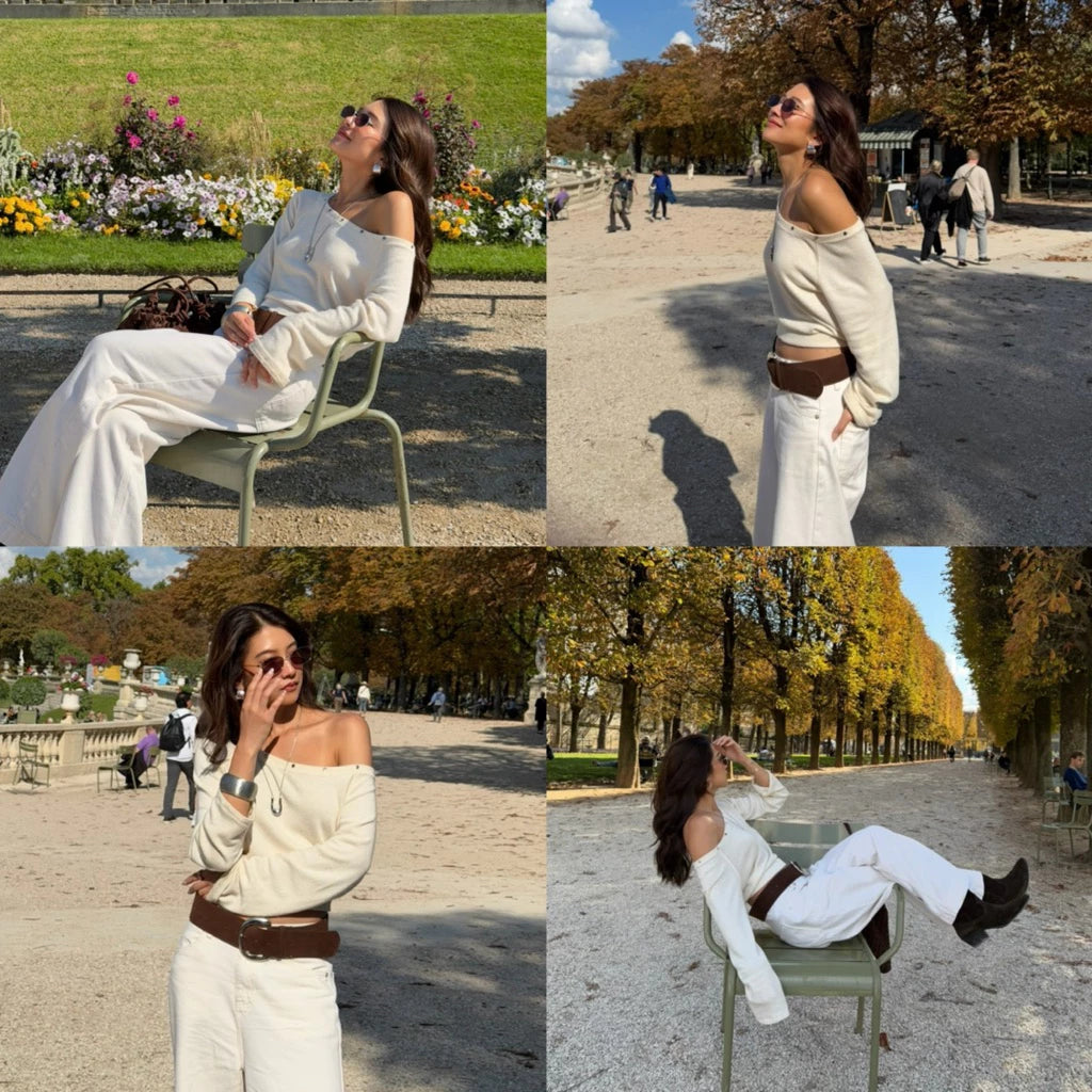 SOMETHING CUSTARD OFF SHOULDER TOP