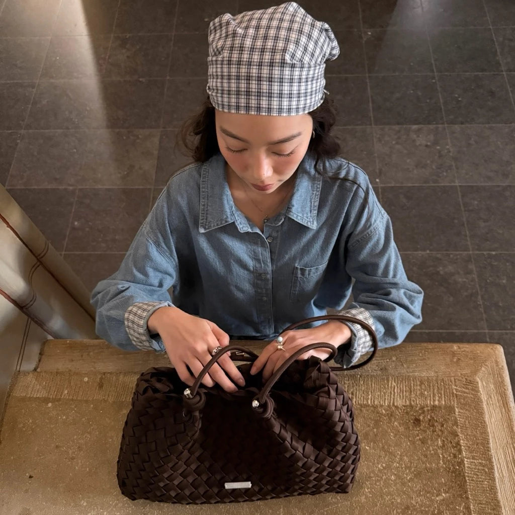 SOMETHING RUSTIC DENIM SHIRT WITH SCARF