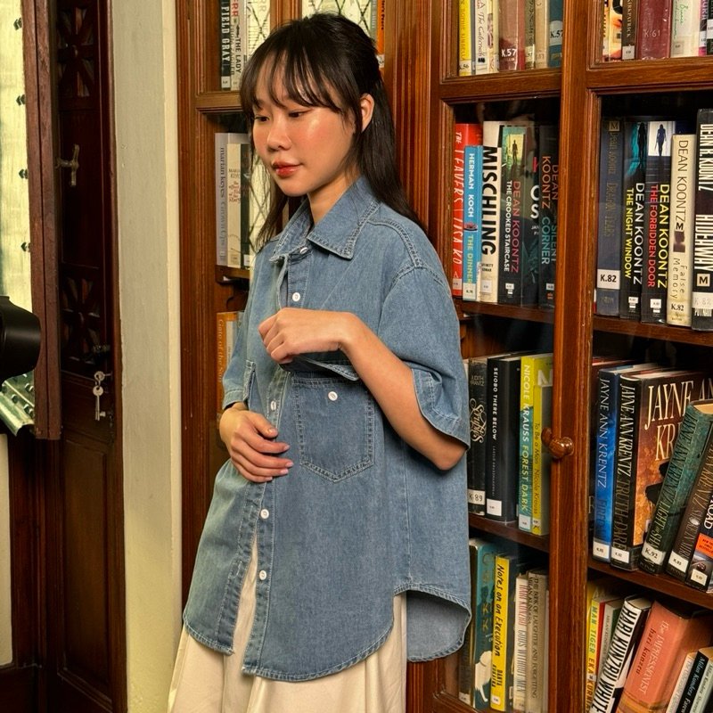 SOMETHING PÂLE BLEU DENIM SHIRT