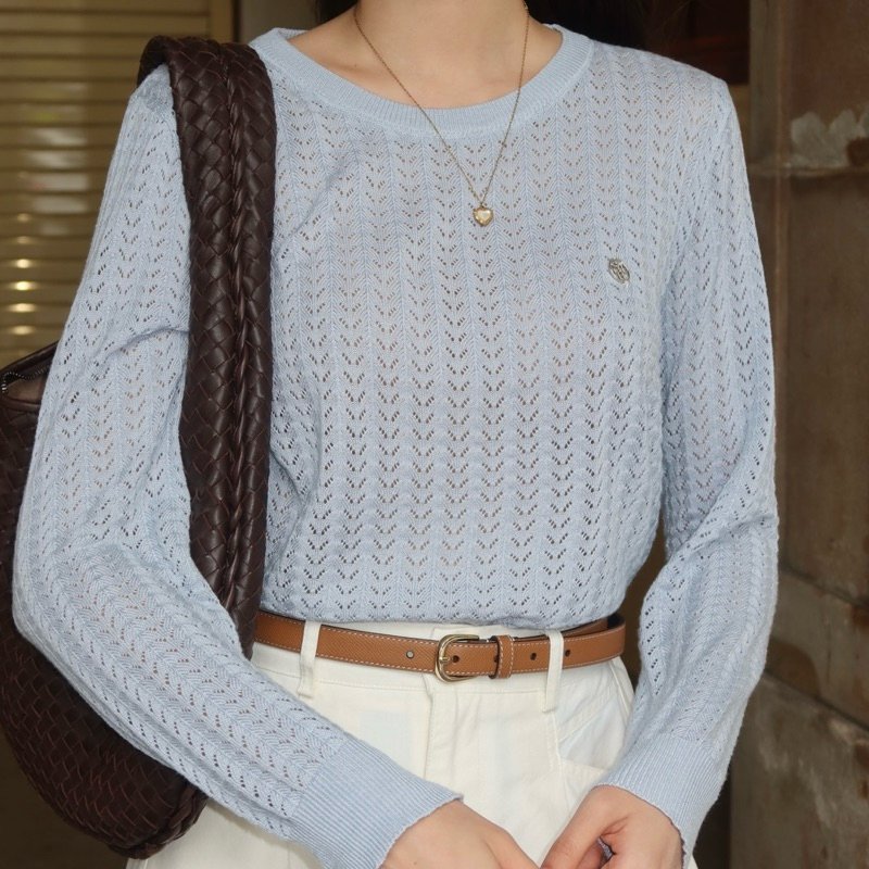 SOMETHING AMILIA KNIT TOP (BLUE)