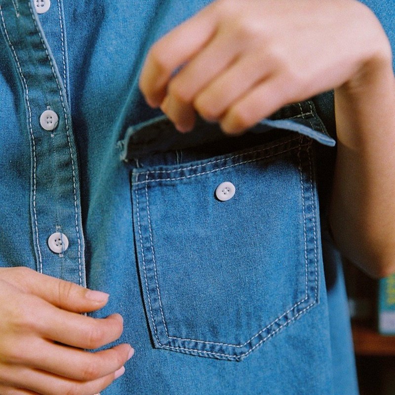 SOMETHING PÂLE BLEU DENIM SHIRT