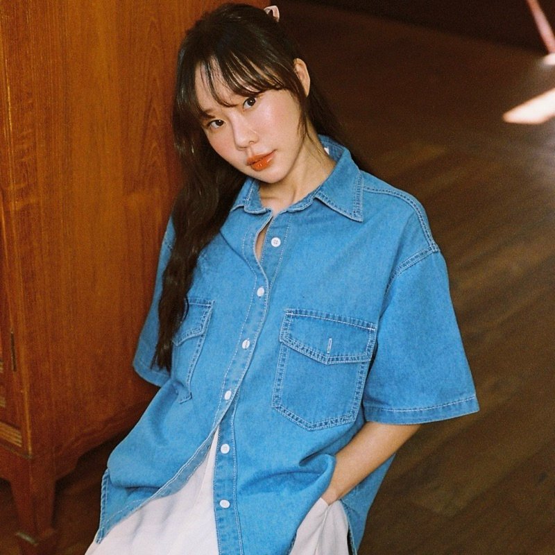 SOMETHING PÂLE BLEU DENIM SHIRT