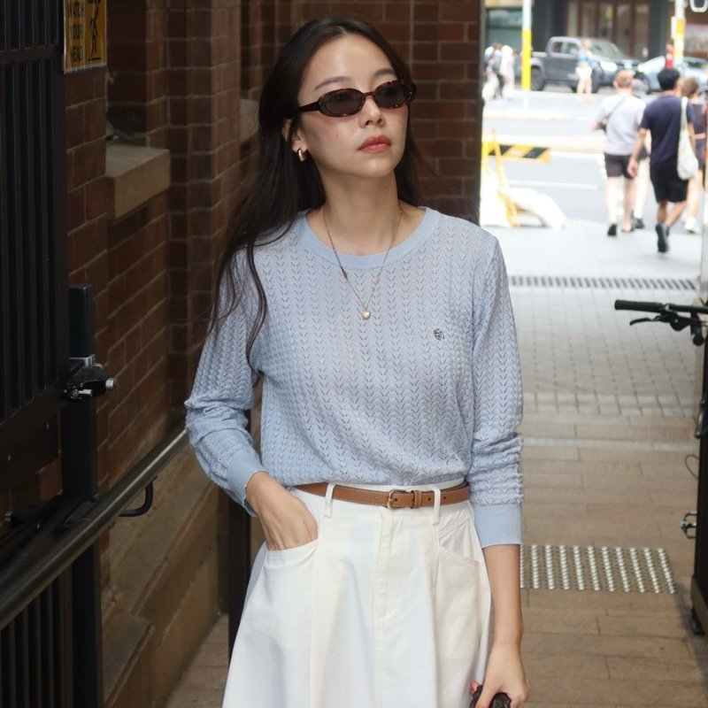 SOMETHING AMILIA KNIT TOP (BLUE)