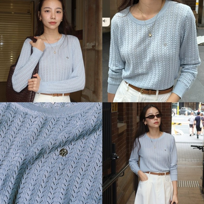 SOMETHING AMILIA KNIT TOP (BLUE)