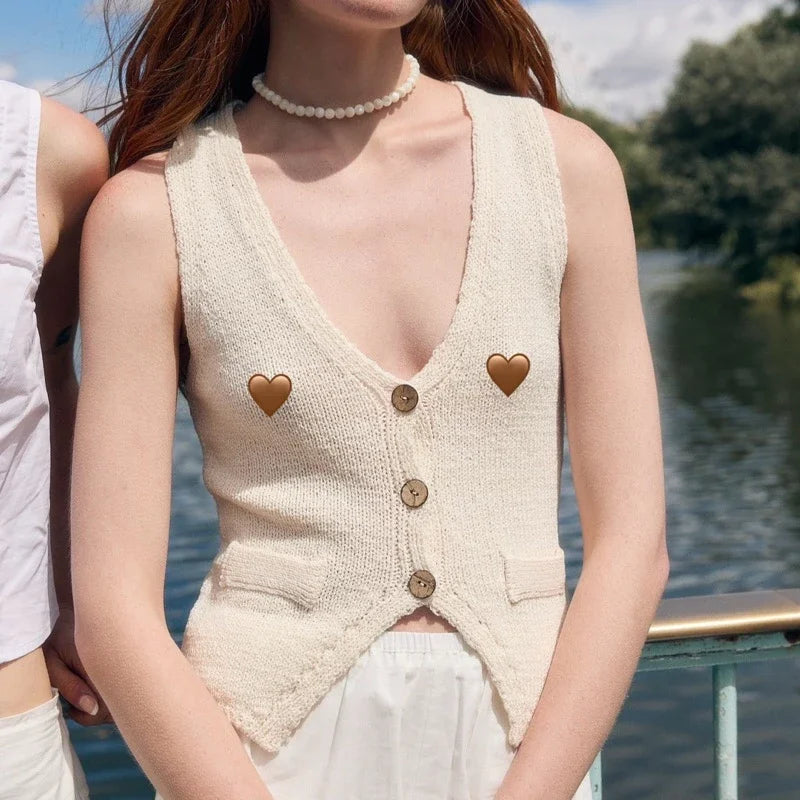 SOMETHING SUSIE KNIT VEST (VANILLA)