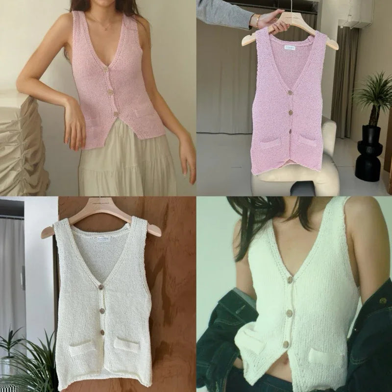 SOMETHING SUSIE KNIT VEST (BLUSH)