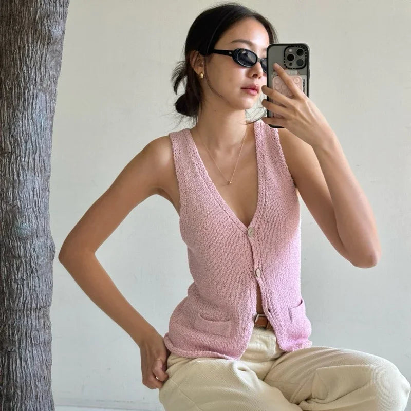 SOMETHING SUSIE KNIT VEST (BLUSH)