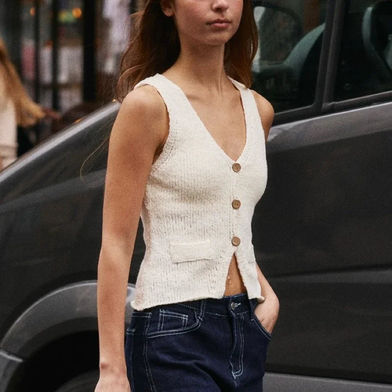 SOMETHING SUSIE KNIT VEST (VANILLA)