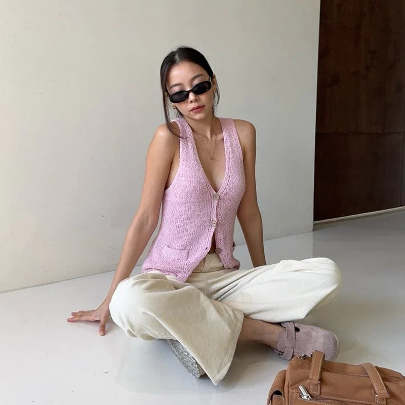 SOMETHING SUSIE KNIT VEST (BLUSH)